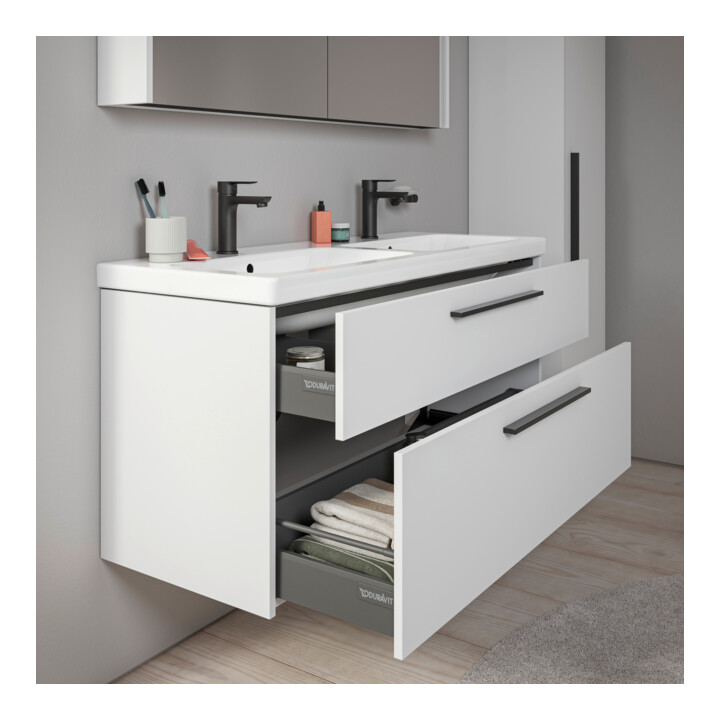 Duravit Waschtischunterschrank D-Code 118,4x55,5x46cm, 2 L, S, we. ma, Gr. sw