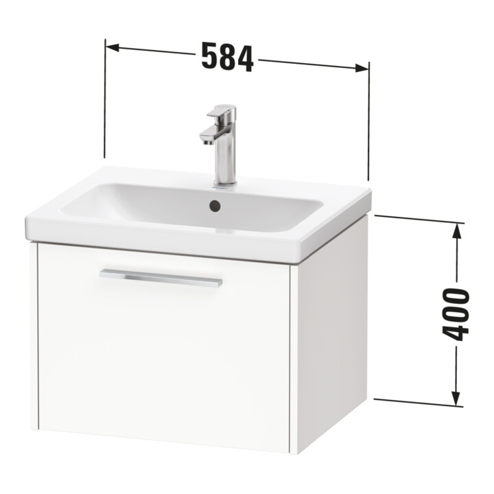 Duravit Waschtischunterschrank D-Code 58,4x40x46cm, 1 Ausz., graph ma, Gr. chr