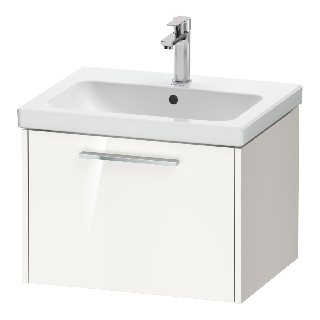 Duravit Waschtischunterschrank D-Code 58,4x40x46cm, 1 Ausz., we. hgl, Gr. chr