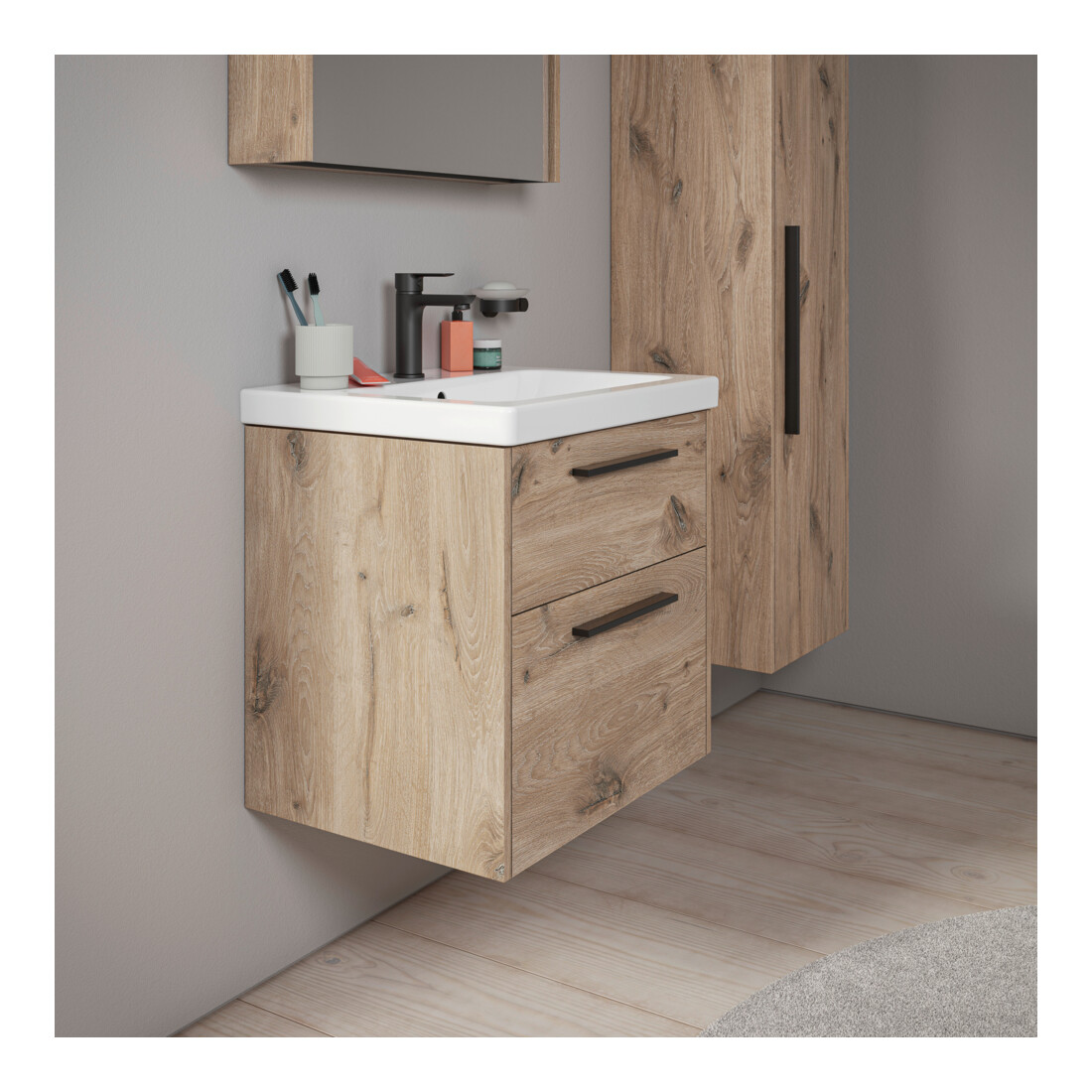 Duravit Waschtischunterschrank D-Code 58,4x55,5x46cm, 2 L, S, E Marmor, Gr. sw