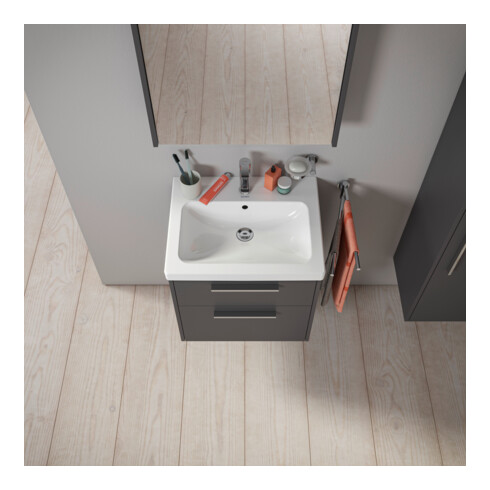 Duravit Waschtischunterschrank D-Code 58,4x55,5x46cm, 2 L, S, gra ma, Gr. chr