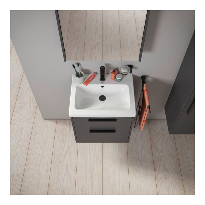Duravit Waschtischunterschrank D-Code 58,4x55,5x46cm, 2 L, S, graph ma, Gr. sw