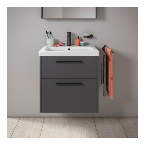 Duravit Waschtischunterschrank D-Code 58,4x55,5x46cm, 2 L, S, graph ma, Gr. sw