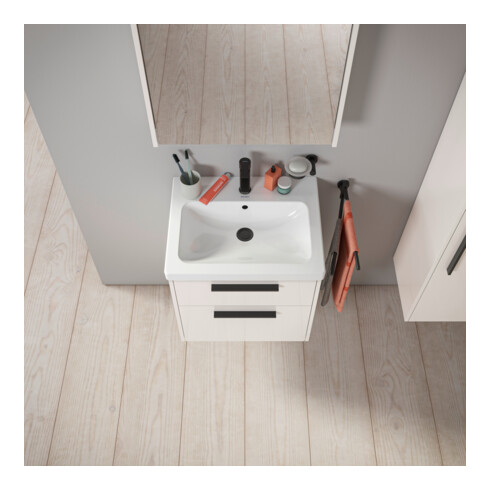 Duravit Waschtischunterschrank D-Code 58,4x55,5x46cm, 2 L, S, we. hgl, Gr. sw