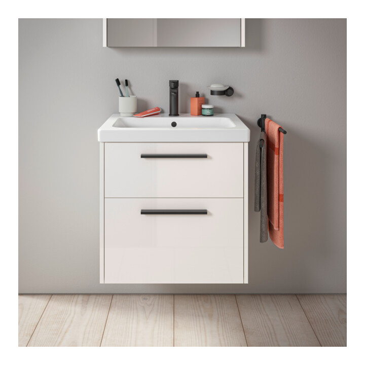 Duravit Waschtischunterschrank D-Code 58,4x55,5x46cm, 2 L, S, we. hgl, Gr. sw