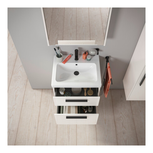 Duravit Waschtischunterschrank D-Code 58,4x55,5x46cm, 2 L, S, we. hgl, Gr. sw
