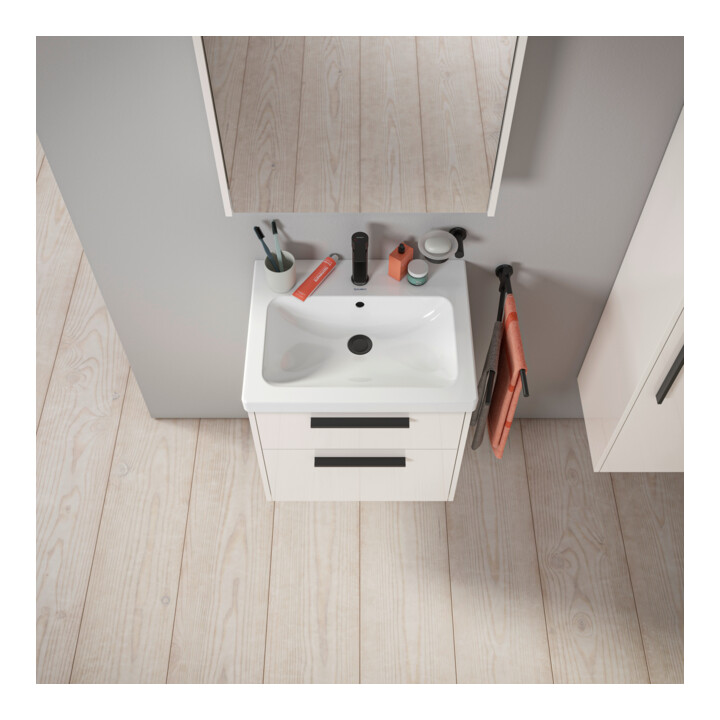 Duravit Waschtischunterschrank D-Code 58,4x55,5x46cm, 2 L, S, we. hgl, Gr. sw