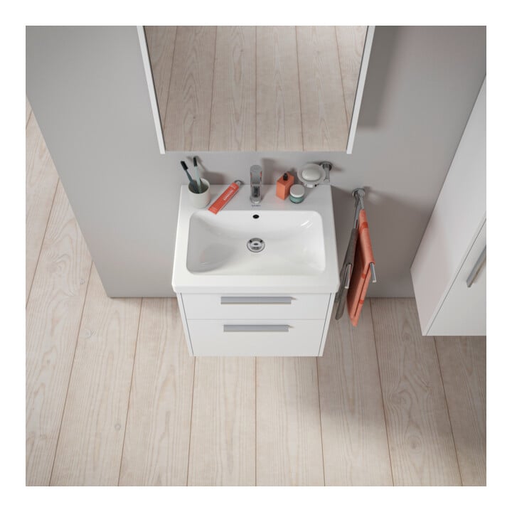 Duravit Waschtischunterschrank D-Code 58,4x55,5x46cm, 2 L, S, we. ma, Gr. chr