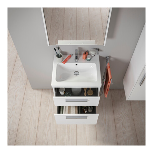 Duravit Waschtischunterschrank D-Code 58,4x55,5x46cm, 2 L, S, we. ma, Gr. chr