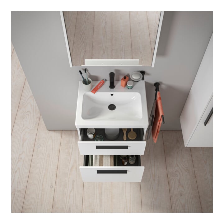 Duravit Waschtischunterschrank D-Code 58,4x55,5x46cm, 2 L, S, we. ma, Gr. sw