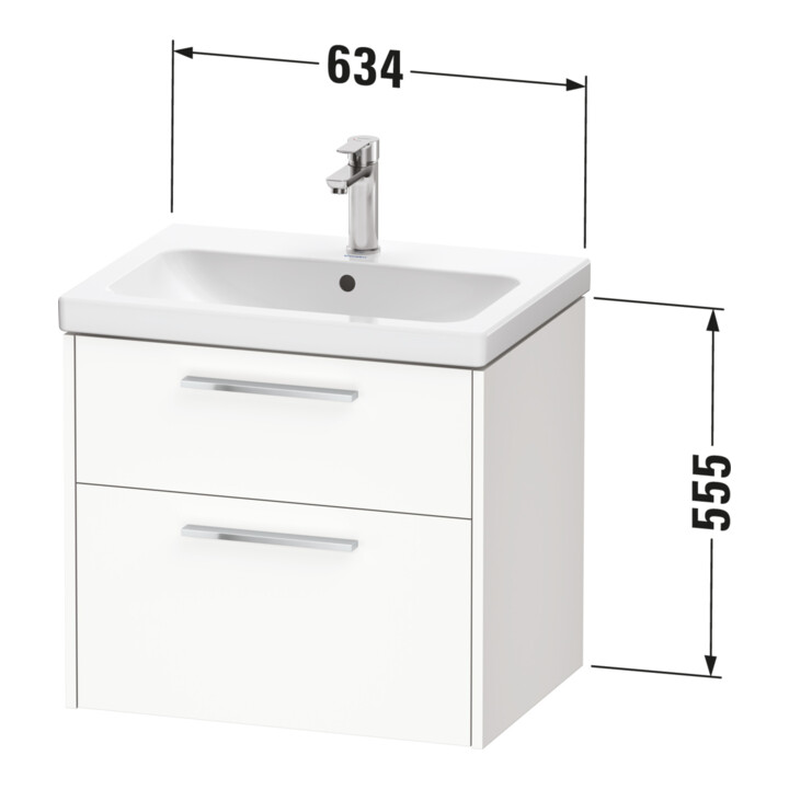 Duravit Waschtischunterschrank D-Code 63,4x55,5x46cm, 2 L, S, E Marmor, Gr. sw