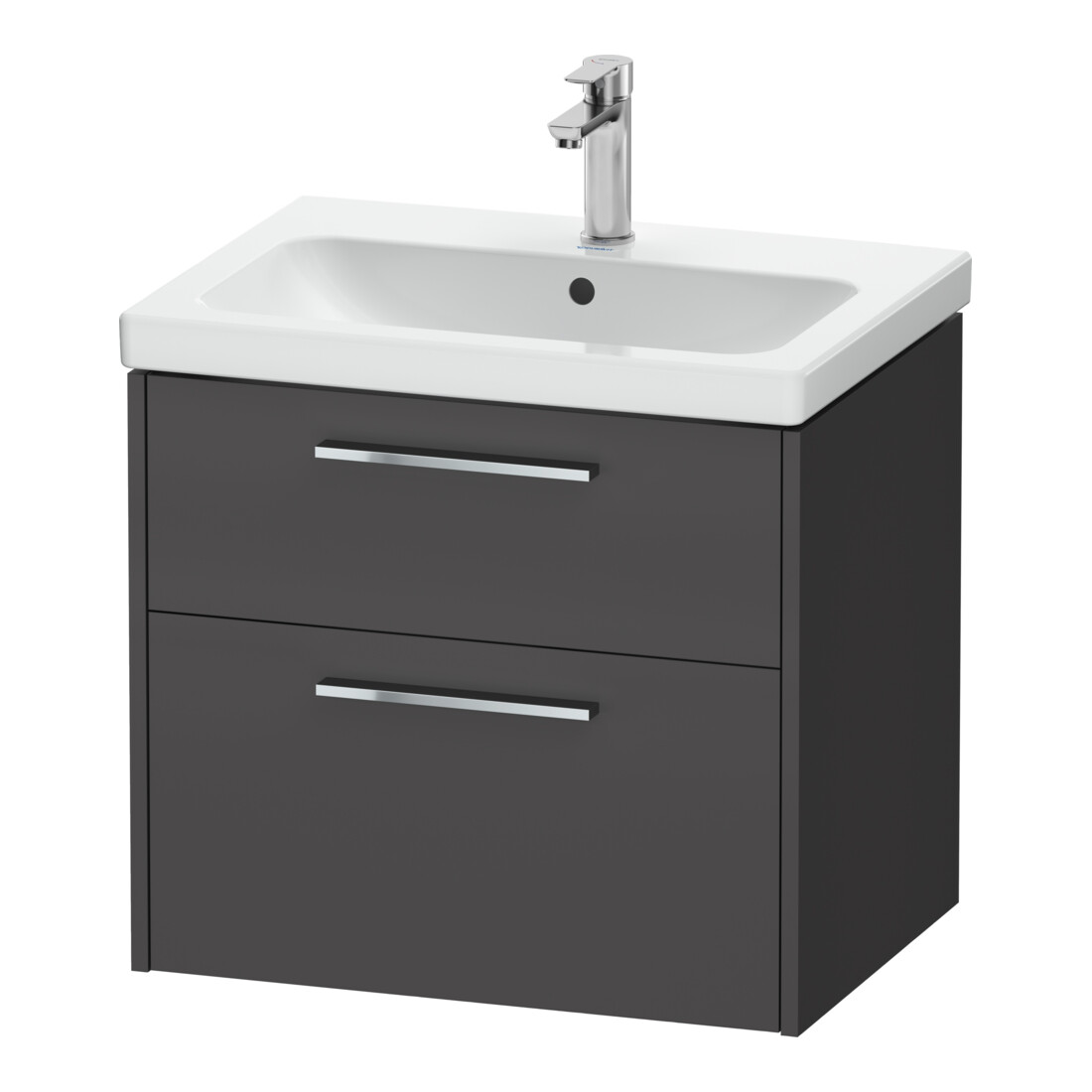 Duravit Waschtischunterschrank D-Code 63,4x55,5x46cm, 2 L, S, gra ma, Gr. chr