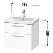Duravit Waschtischunterschrank D-Code 63,4x55,5x46cm, 2 L, S, gra ma, Gr. chr-3