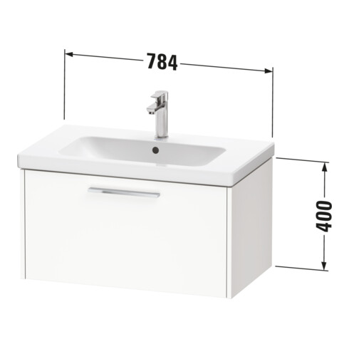 Duravit Waschtischunterschrank D-Code 78,4x40x46cm, 1 A, Ei Marmor, Gr. chr