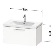 Duravit Waschtischunterschrank D-Code 78,4x40x46cm, 1 Ausz., we. hgl, Gr. chr-3