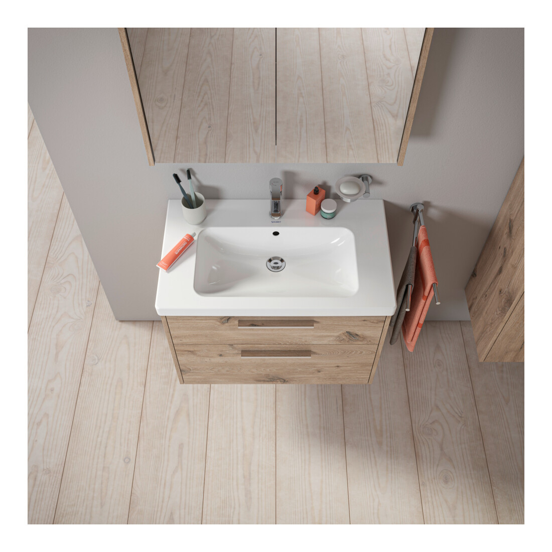 Duravit Waschtischunterschrank D-Code 78,4x55,5x46cm, 2 L, S, E Marmor, G chr