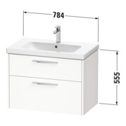 Duravit Waschtischunterschrank D-Code 78,4x55,5x46cm, 2 L, S, E Marmor, G chr-5