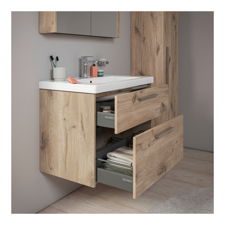 Duravit Waschtischunterschrank D-Code 78,4x55,5x46cm, 2 L, S, E Marmor, G chr