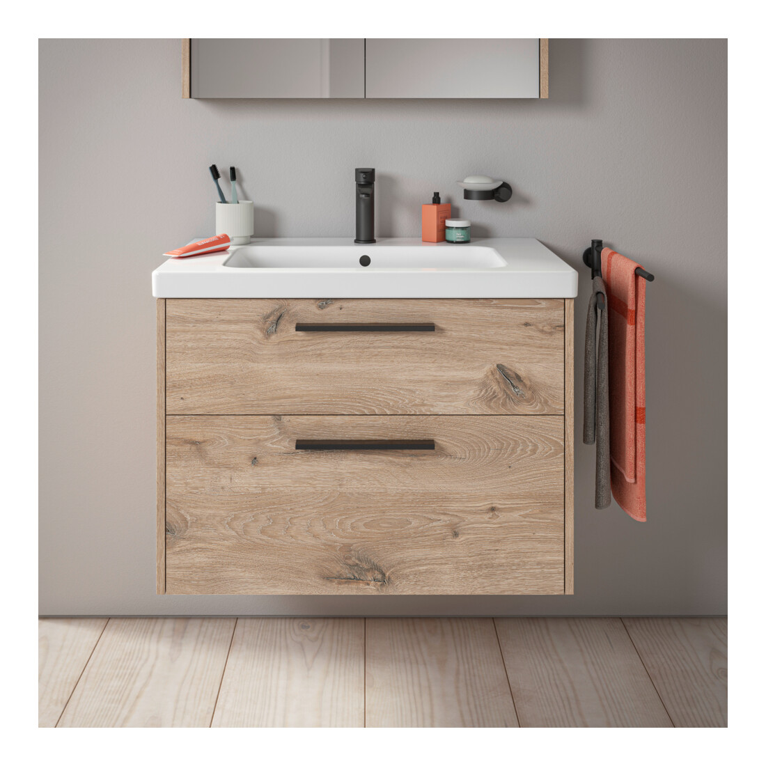 Duravit Waschtischunterschrank D-Code 78,4x55,5x46cm, 2 L, S, E Marmor, Gr. sw
