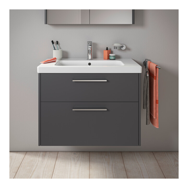 Duravit Waschtischunterschrank D-Code 78,4x55,5x46cm, 2 L, S, gra ma, Gr. chr