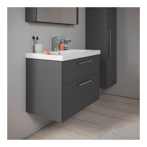 Duravit Waschtischunterschrank D-Code 78,4x55,5x46cm, 2 L, S, gra ma, Gr. chr