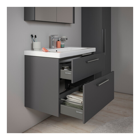 Duravit Waschtischunterschrank D-Code 78,4x55,5x46cm, 2 L, S, gra ma, Gr. chr