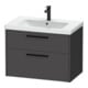Duravit Waschtischunterschrank D-Code 78,4x55,5x46cm, 2 L, S, graph ma, Gr. sw-1
