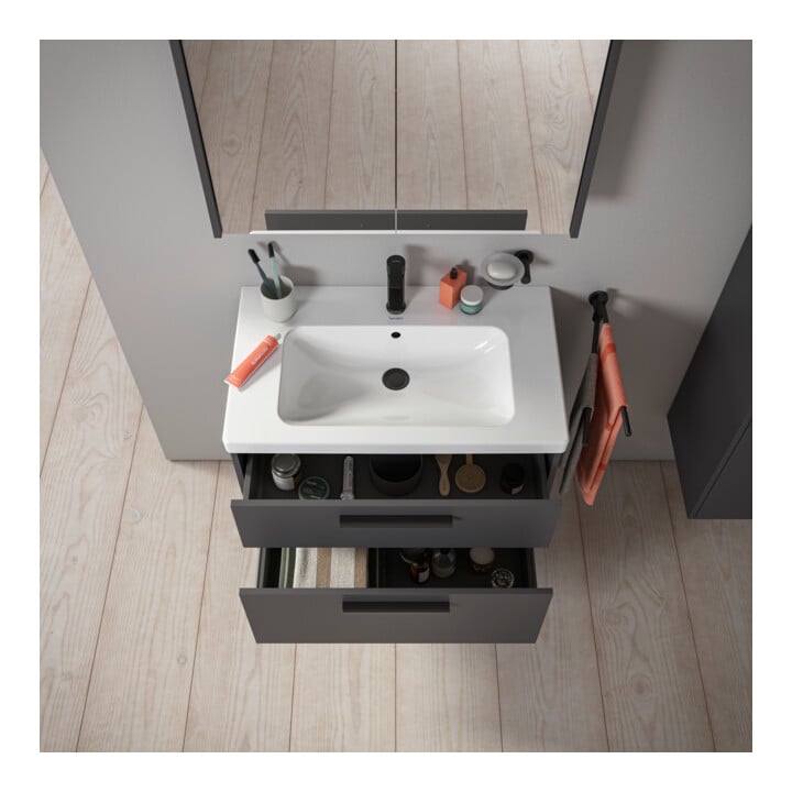 Duravit Waschtischunterschrank D-Code 78,4x55,5x46cm, 2 L, S, graph ma, Gr. sw