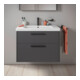 Duravit Waschtischunterschrank D-Code 78,4x55,5x46cm, 2 L, S, graph ma, Gr. sw