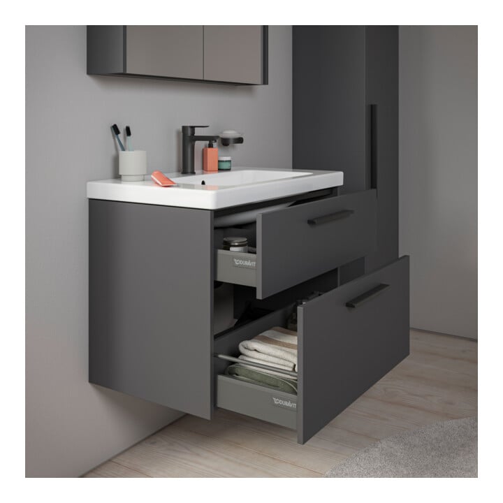 Duravit Waschtischunterschrank D-Code 78,4x55,5x46cm, 2 L, S, graph ma, Gr. sw