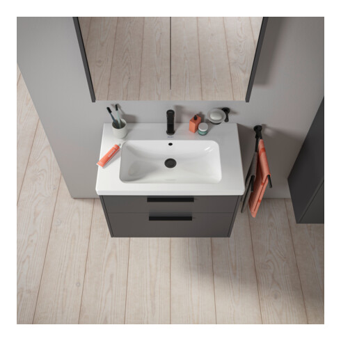 Duravit Waschtischunterschrank D-Code 78,4x55,5x46cm, 2 L, S, graph ma, Gr. sw