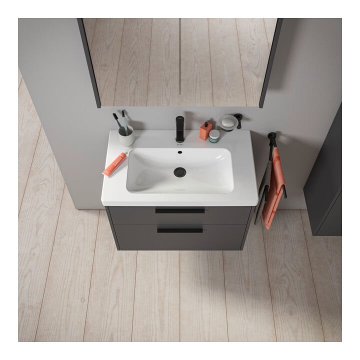Duravit Waschtischunterschrank D-Code 78,4x55,5x46cm, 2 L, S, graph ma, Gr. sw