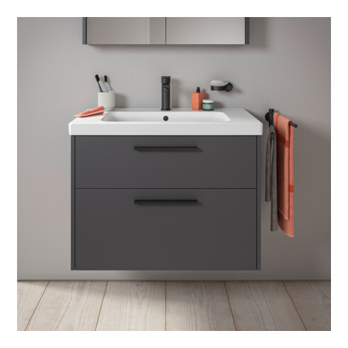 Duravit Waschtischunterschrank D-Code 78,4x55,5x46cm, 2 L, S, graph ma, Gr. sw