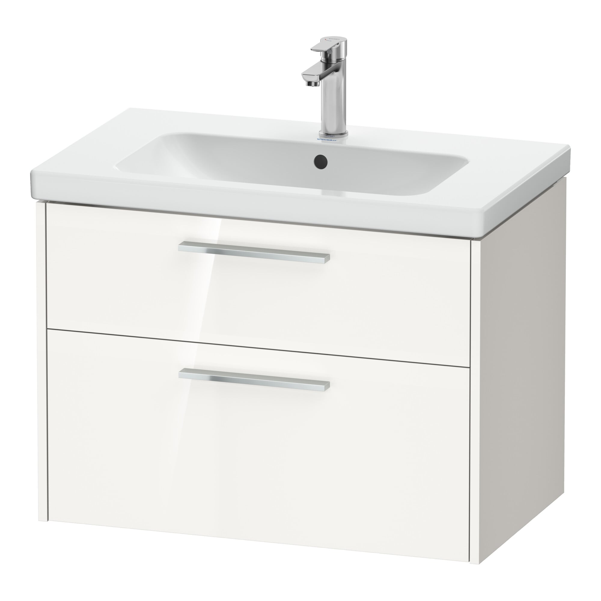 Duravit Waschtischunterschrank D-Code 78,4x55,5x46cm, 2 L, S, we. hgl, Gr. chr