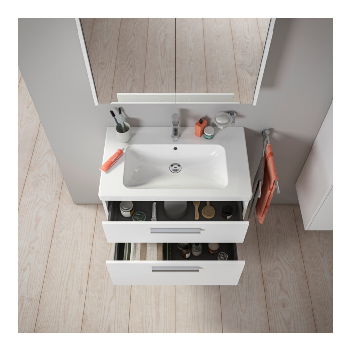 Duravit Waschtischunterschrank D-Code 78,4x55,5x46cm, 2 L, S, we. ma, Gr. chr