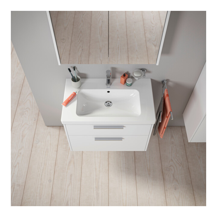 Duravit Waschtischunterschrank D-Code 78,4x55,5x46cm, 2 L, S, we. ma, Gr. chr