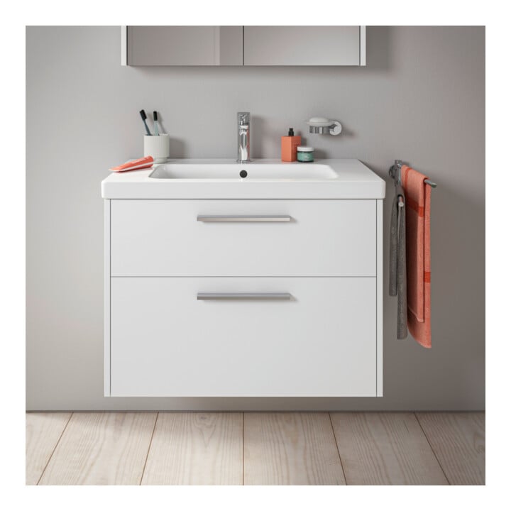 Duravit Waschtischunterschrank D-Code 78,4x55,5x46cm, 2 L, S, we. ma, Gr. chr