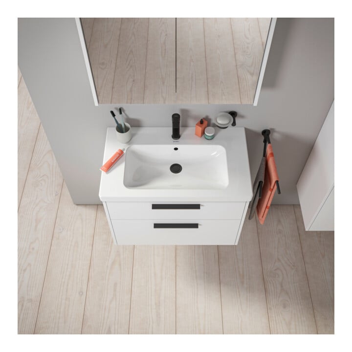 Duravit Waschtischunterschrank D-Code 78,4x55,5x46cm, 2 L, S, we. ma, Gr. sw