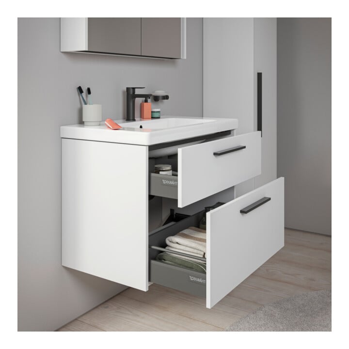Duravit Waschtischunterschrank D-Code 78,4x55,5x46cm, 2 L, S, we. ma, Gr. sw