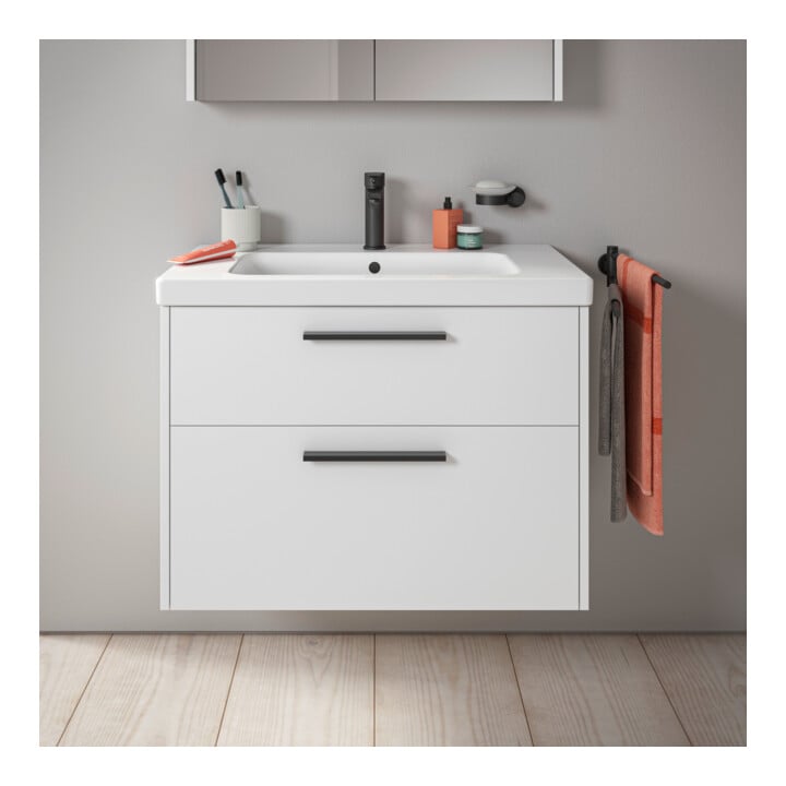 Duravit Waschtischunterschrank D-Code 78,4x55,5x46cm, 2 L, S, we. ma, Gr. sw