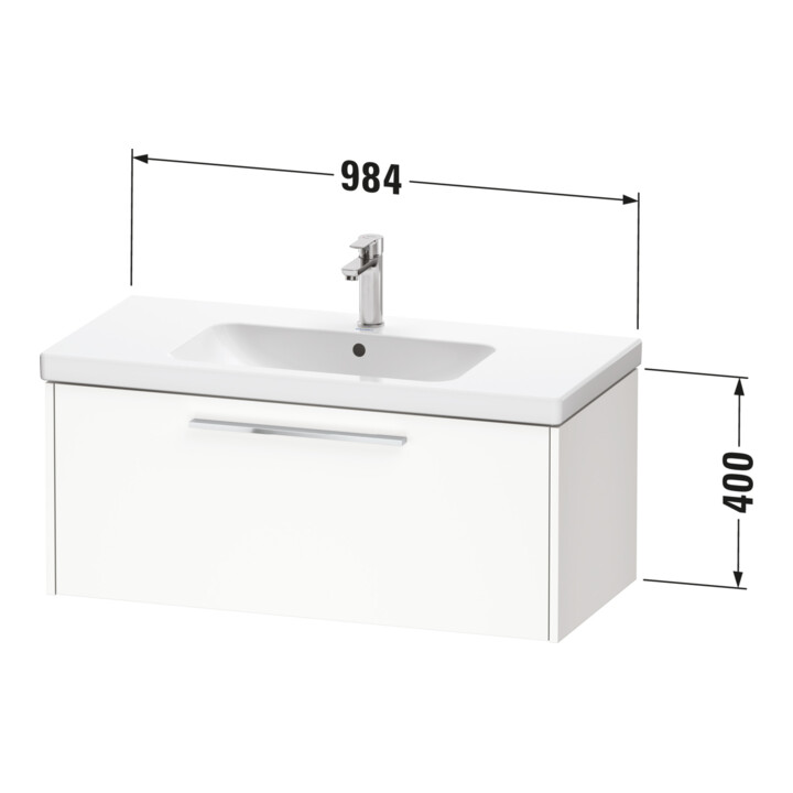 Duravit Waschtischunterschrank D-Code 98,4x40x46cm, 1 A, Ei Marmor, Gr. chr