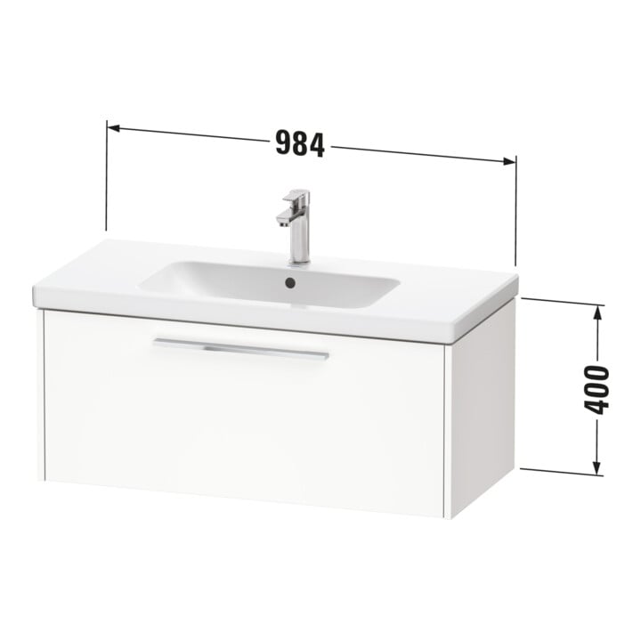 Duravit Waschtischunterschrank D-Code 98,4x40x46cm, 1 Ausz., grün ma, Gr. chr
