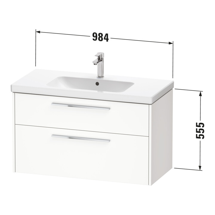 Duravit Waschtischunterschrank D-Code 98,4x55,5x46cm, 2 L, S, bas. ma, Gr. sw