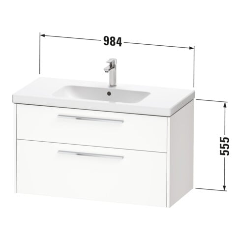 Duravit Waschtischunterschrank D-Code 98,4x55,5x46cm, 2 L, S, E Marmor, Gr. sw