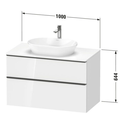Duravit Waschtischunterschrank D-Neo 100x55cm, ch/nb d, 2 SBK, 1 A, 1 Pl
