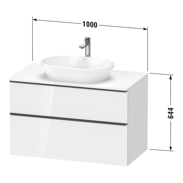 Duravit Waschtischunterschrank D-Neo 100x55cm, ch/nb d, 2 SBK, 1 A, 1 Pl