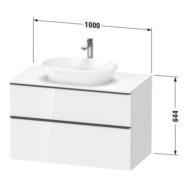 Duravit Waschtischunterschrank D-Neo 100x55cm, ES geb/Bas m, 2 SBK, 1 A, 1 Pl