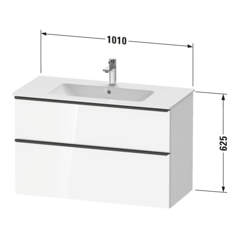 Duravit Waschtischunterschrank D-Neo 101x46,2cm, ch/Ei ma, 1 Schubk., 1 Ausz.