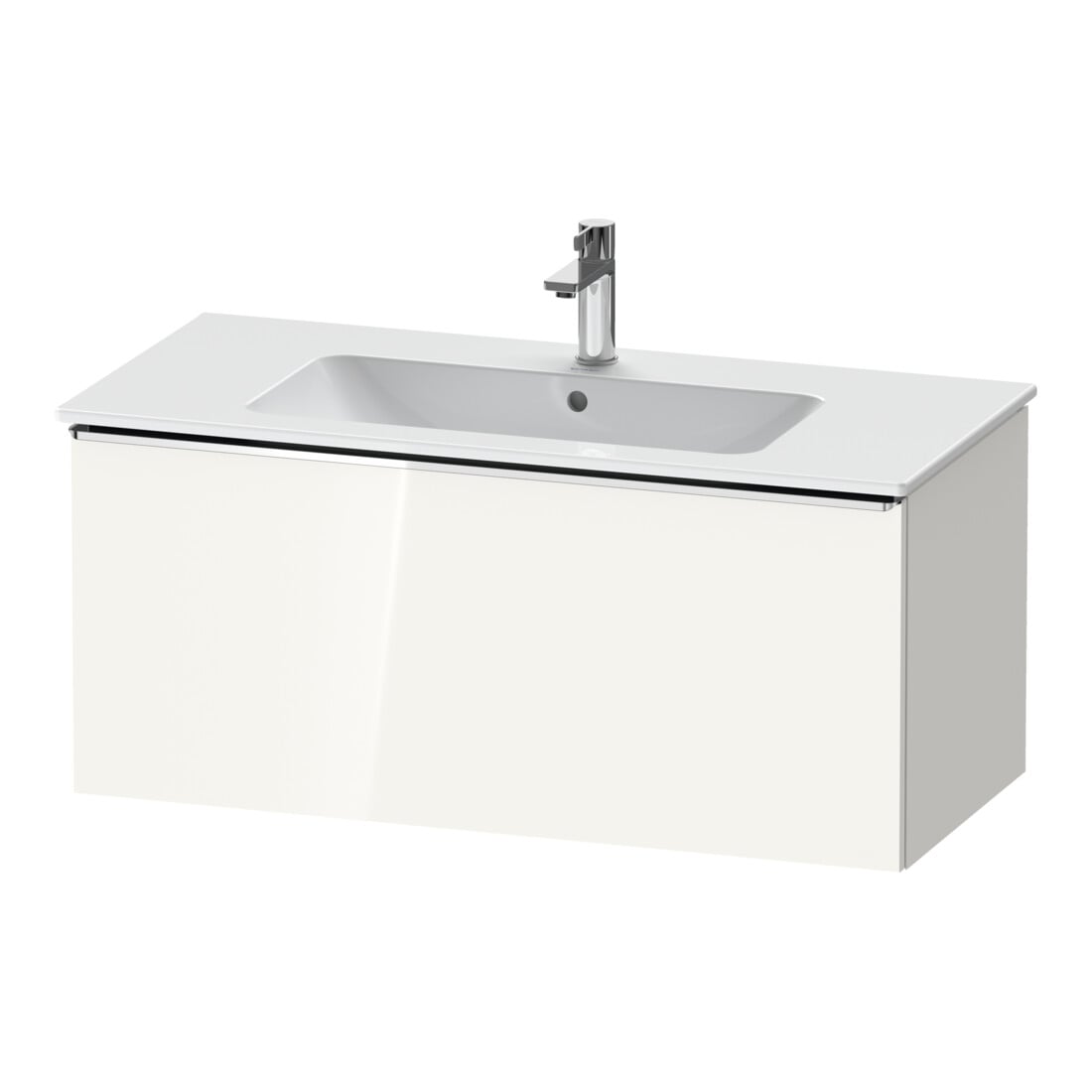 Duravit Waschtischunterschrank D-Neo 101x46,2cm, chr/we hgl, 1 Ausz., wandhängend