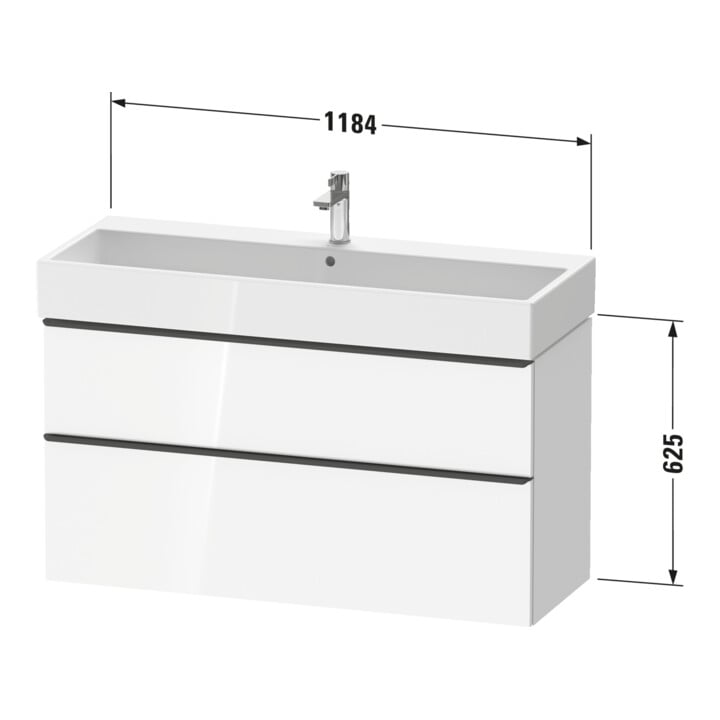 Duravit Waschtischunterschrank D-Neo 118,4x44,2cm, b geb/Gra m, 1 Kast, 1 A